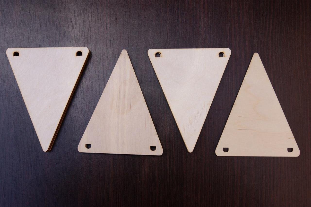 DECOCRAFT (10x WOODEN BUNTING TRIANGLES/DIY/CRAFTS 15 x 12 cm BUNTING CRAFT SHAPE W8
