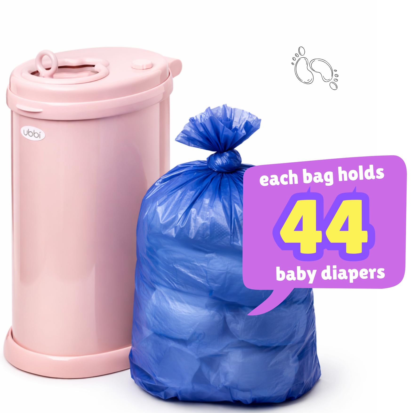 Bolsas de plástico desechables compatibles con cubos Ubbi de 13 galones de capacidad, bolsas de basura grandes y resistentes, 100 unidades (azul - grande)