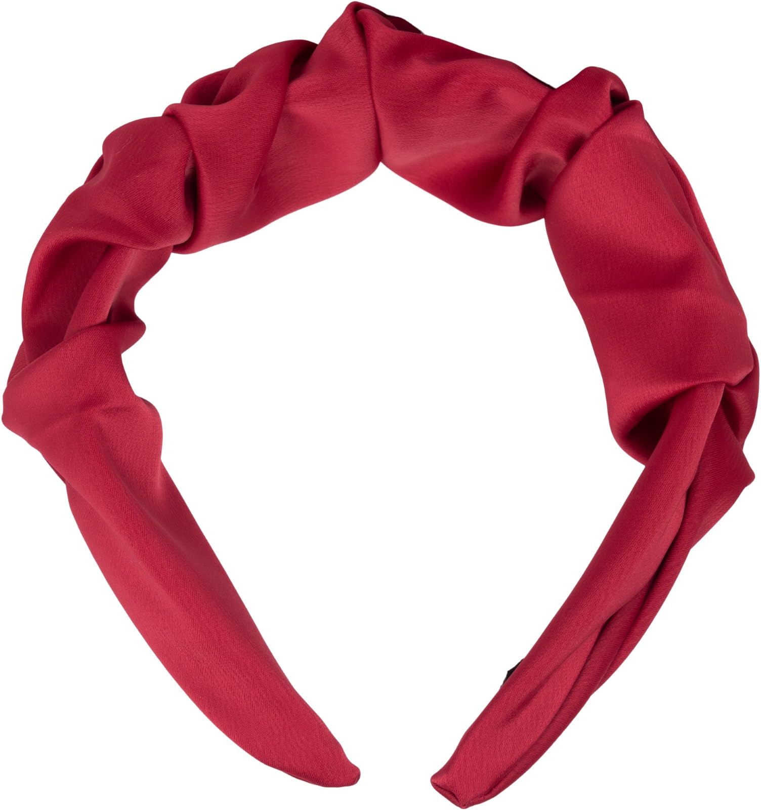 styleBREAKER Women's Headband with Shimmering Braided Surface in Ruffled Look, Hairband, Hair Accessory 04027035, Colour:Claret-Red - Image 3