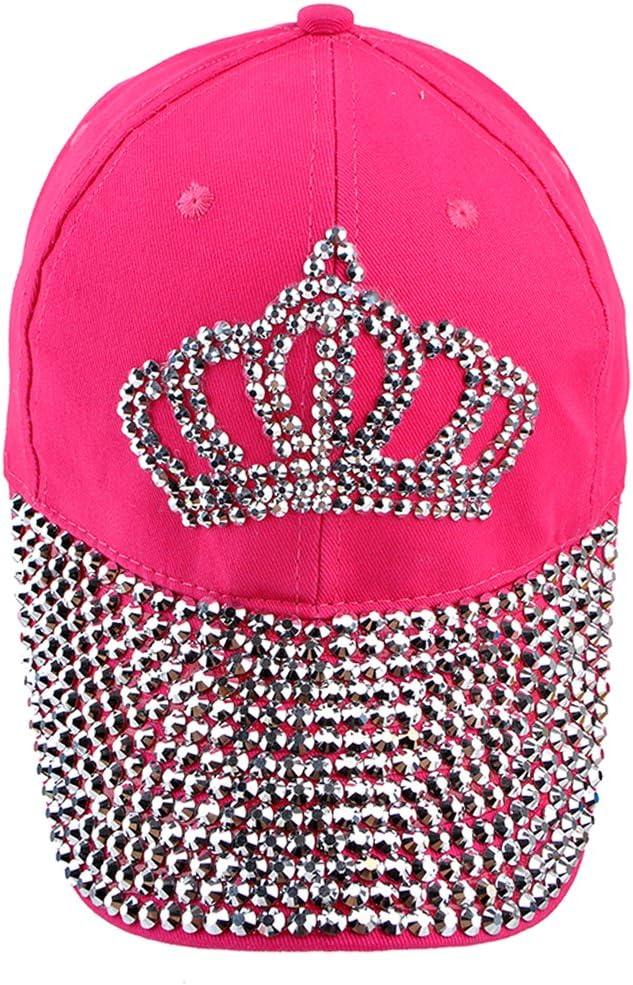 Bling Rhinestone Hats Crown Design Womens Baseball Cap Golf Hat Jeans Wash Denim Adjustable