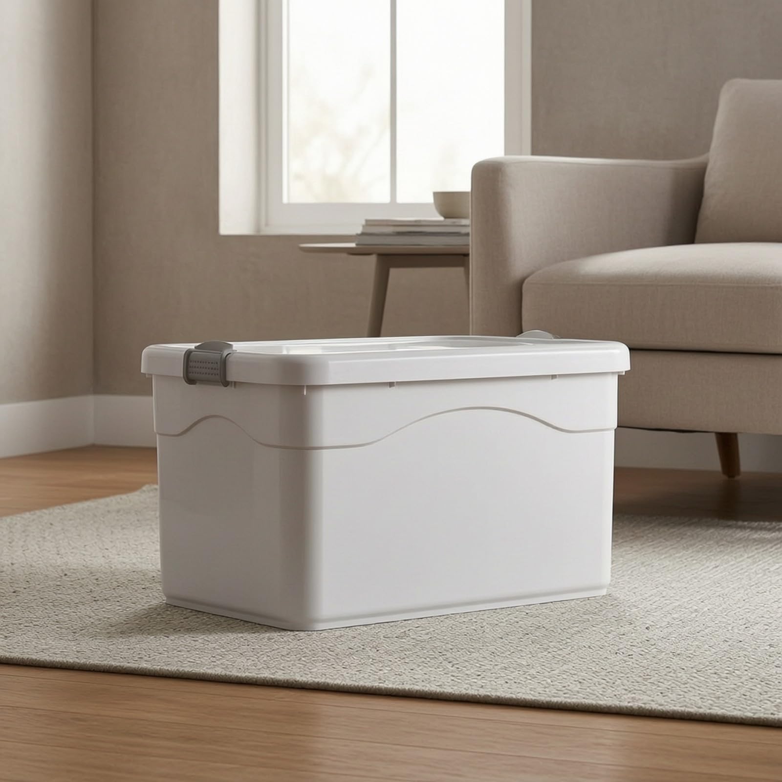 KESOTO Contenitore in Plastica Antipolvere Impermeabile, Contenitore con Coperchio, per Cameretta, Famiglie, 78x57.5x50CM