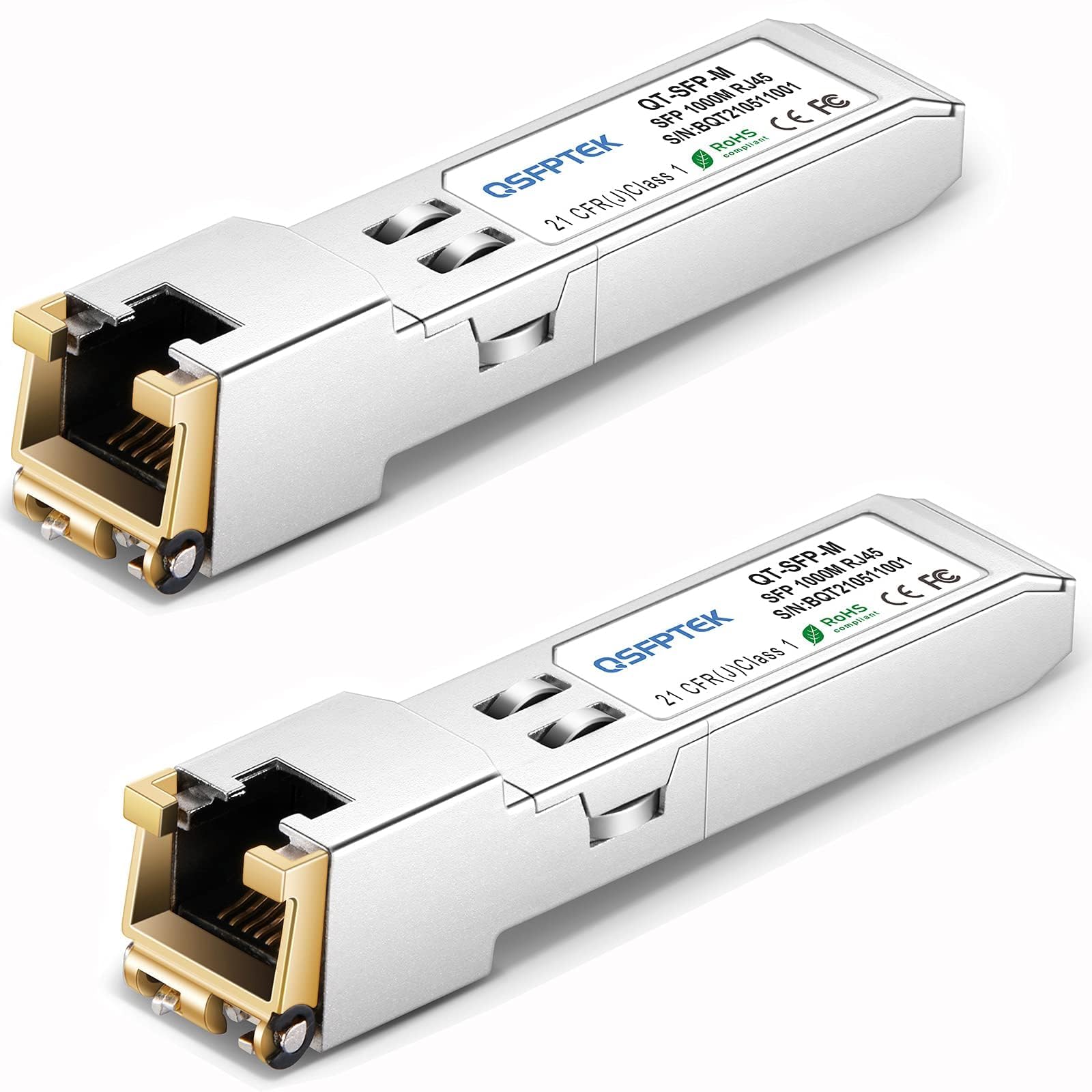 Sponsored Ad – QSFPTEK 2Pack 1000BASE-T RJ45 Copper SFP Transceiver, SFP to RJ45 SFP 1G SFP-T Module for Cisco GLC-T/SFP-GE-T, Ubiquiti UF-RJ45-1G, Meraki MA-SFP-1GB-TX, D-Link, Supermicro, Netgear, up to 100m