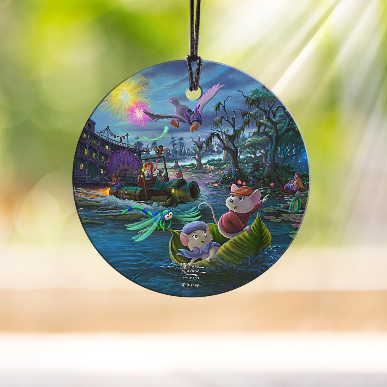 Trend Setters Disney – The Rescuers – Thomas Kinkade Studios - 3.5” Starfire Prints Hanging Glass Print Accessory – Officially Licensed Collectible | Complimentary Velveteen Gift Bag SPCIR1329 - Image 3