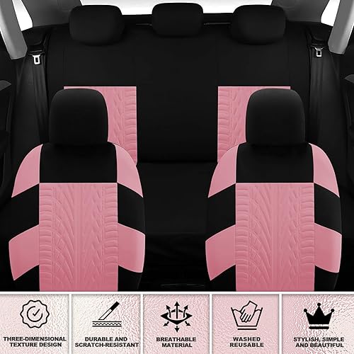Miniatura 6 de Juego completo de 17 fundas de asiento de automóvil para mujer, funda universal para asiento de automóvil, funda de volante de felpa, engranaje de