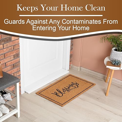 Miniatura 8 de Tapete para puerta de sombrero de vaquero para el hogar, tapete grueso de fibra de coco resistente para exterioresinteriores con respaldo de PVC