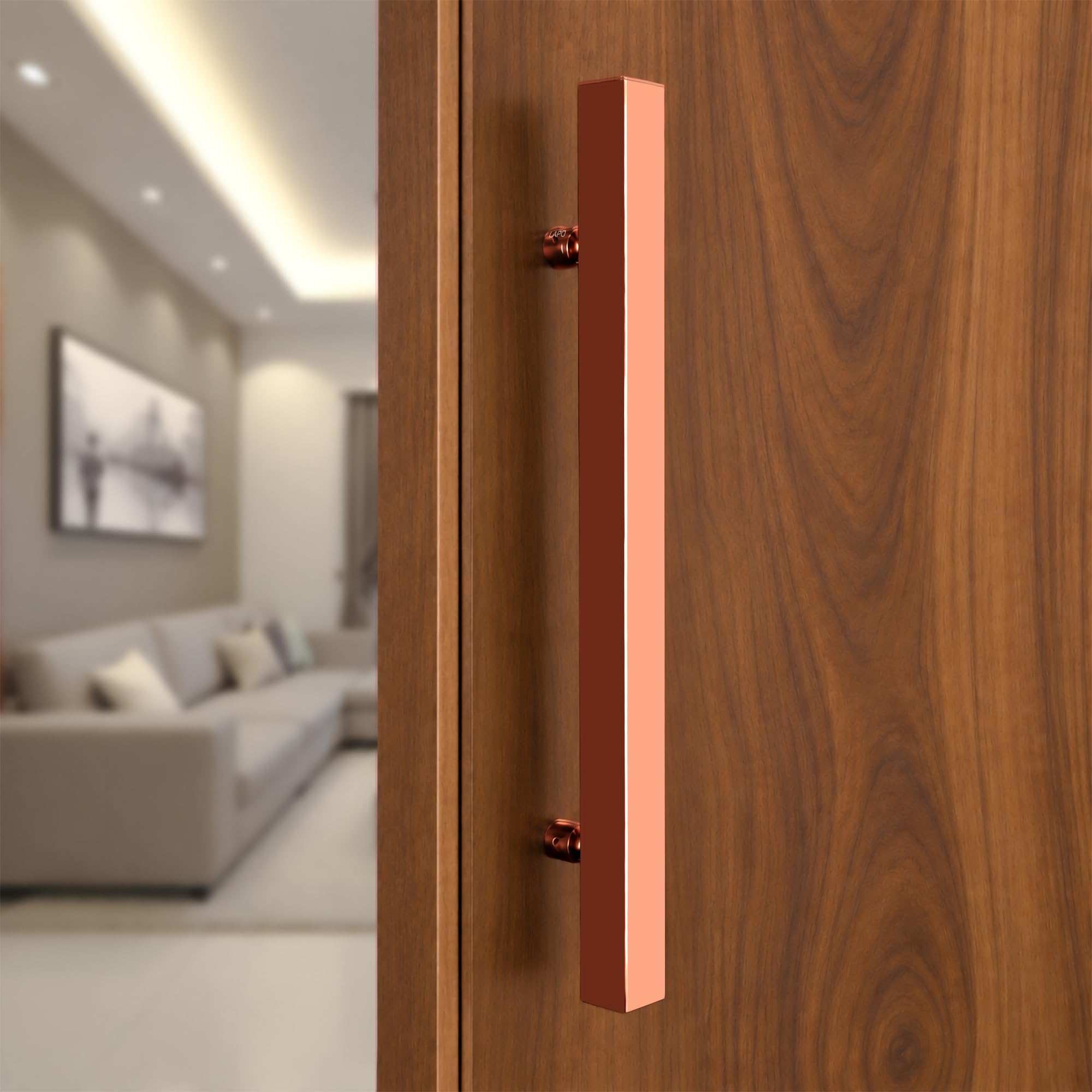LAPO Superior 36 Inch Door Pull Handle for Home, Office & Hotel Entrance | Stainless Steel Rosegold Bar with 76cm Hole Gap | Fits 30–100mm Wooden & Glass Door| Screws Included | 3Yrs Warranty| 1Piece — Amazon image 10