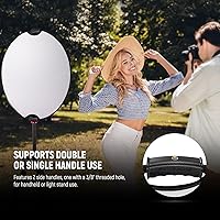 Vista 3 de NEEWER Reflector de luz de 22"/56cm con abrazadera y empuñaduras, 5 en 1 plegable multi disco reflector de fotografía