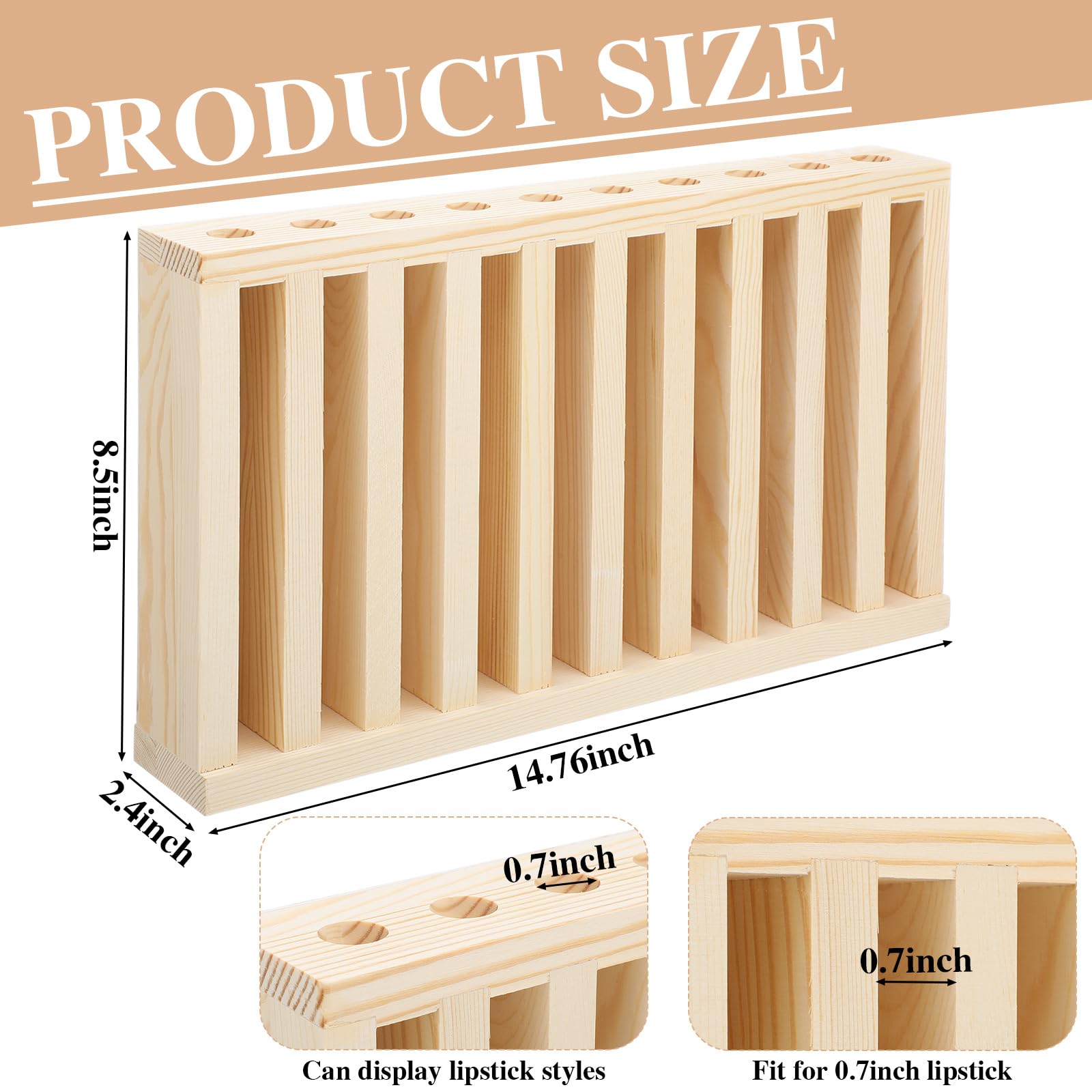 Wonderjune Wooden Lip Balm and Lipstick Display Holder