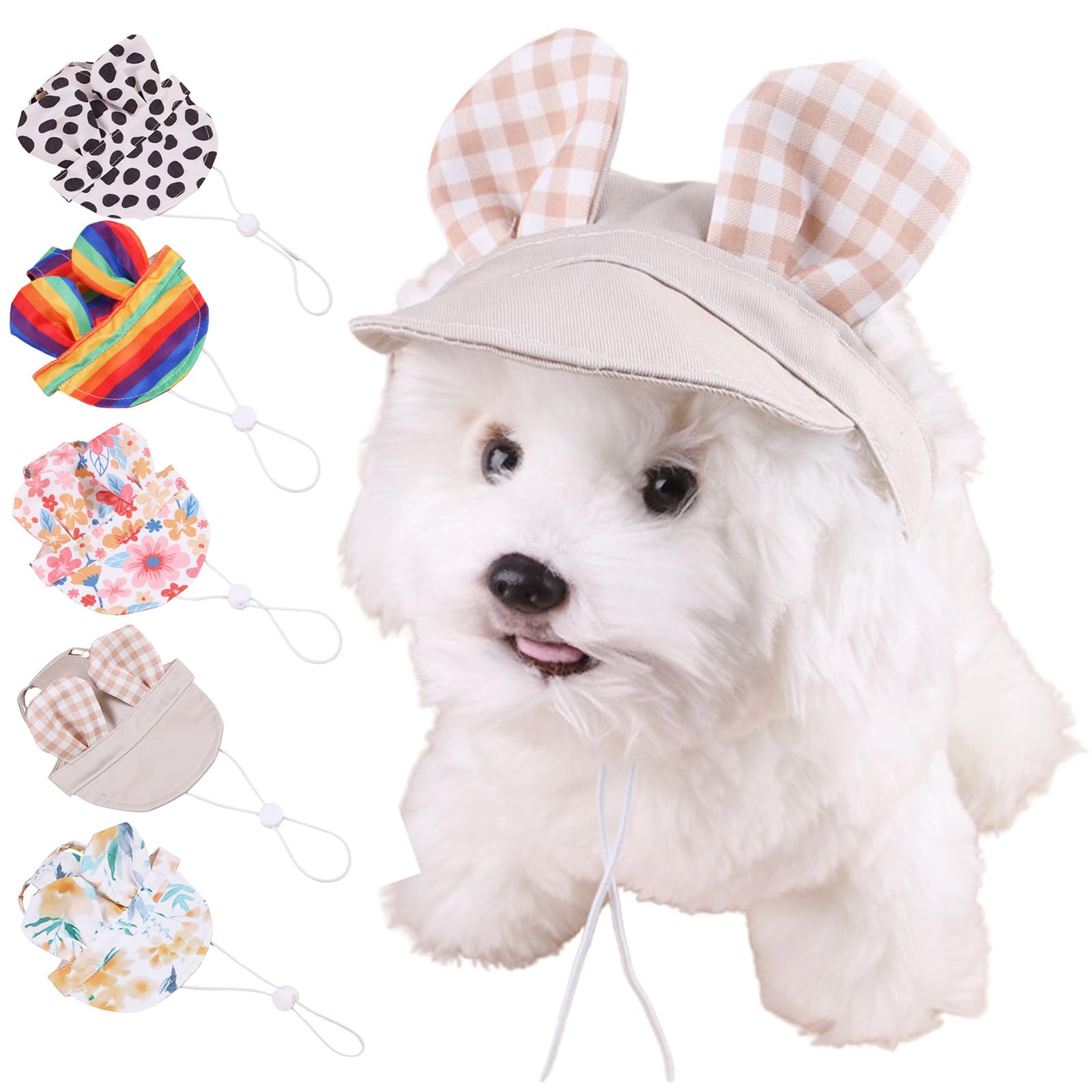 BT Bear Dog Hat,Breathable Soft Pet Baseball Cap,Pet Sun Protection Hat for Cats Puppy Small Medium Dogs,Khaki L