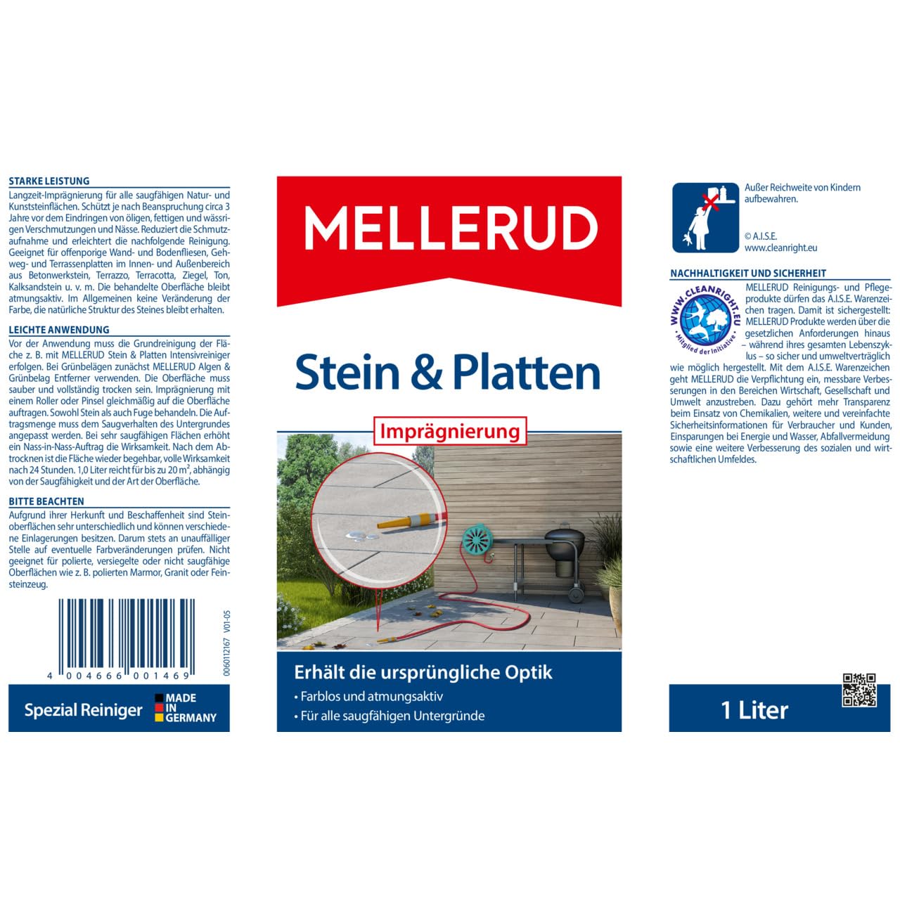 Mellerud Stein & Platten Środek Pielęgnacyjny, 1 litr