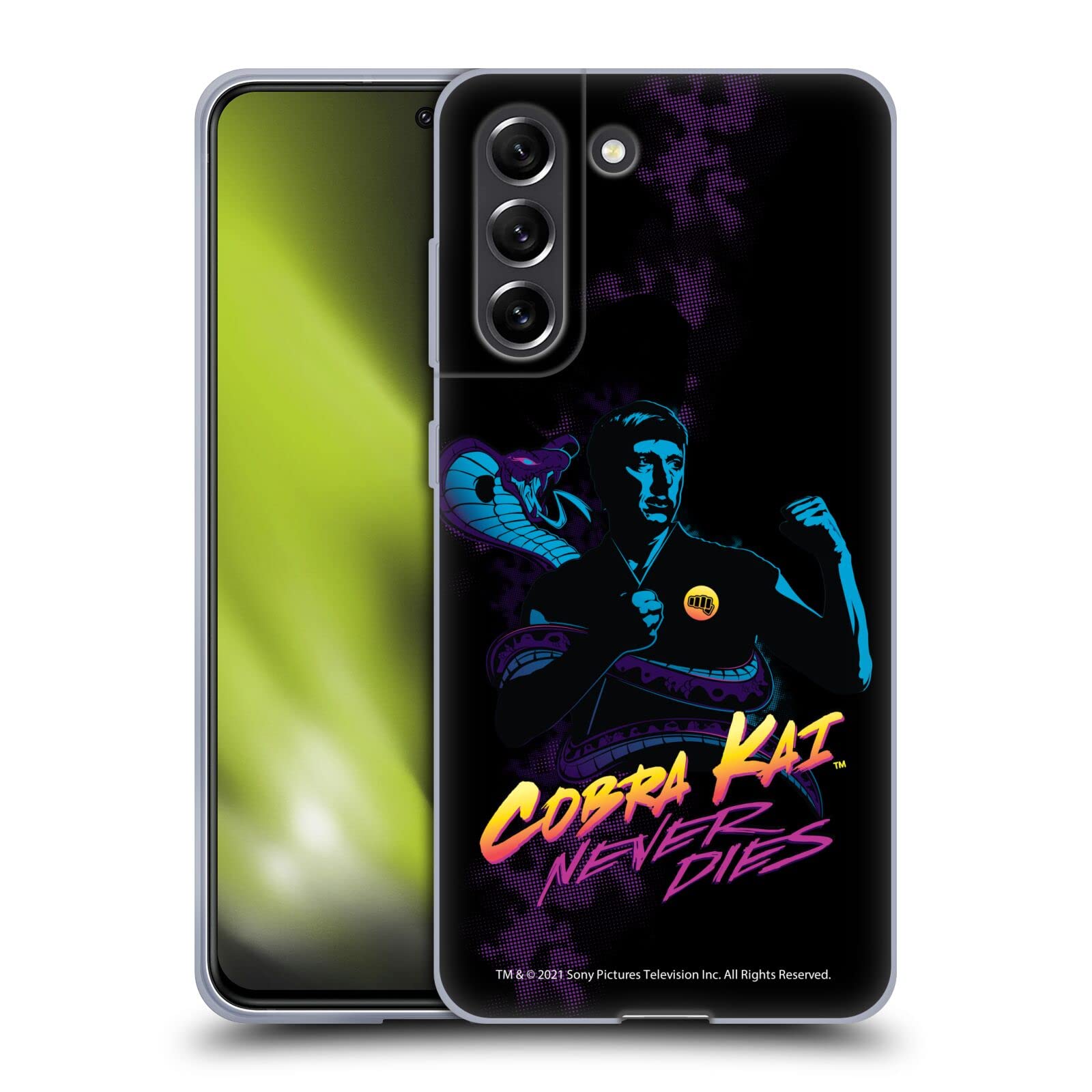 Head Case Designs Officially Licensed Cobra Kai Johnny Lawrence Never Dies Key Art Soft Gel Case Compatible with Samsung Galaxy S21 FE 5G