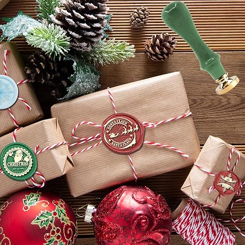 Miniatura 7 de Sello de cera de Navidad, sello de cera de Papá Noel y sello de cera de sellado de copo de nieve para sobres de invitación, tarjetas, manualidades,