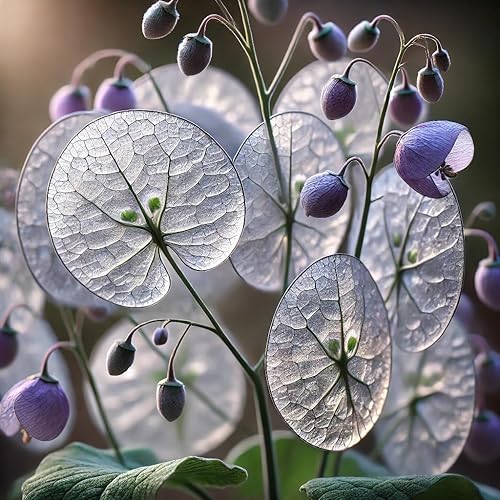 Semillas de plantas de dinero - Lunaria Annua | Bienal | Cápsulas de semillas de plata únicas y flores amigables con los polinizadores