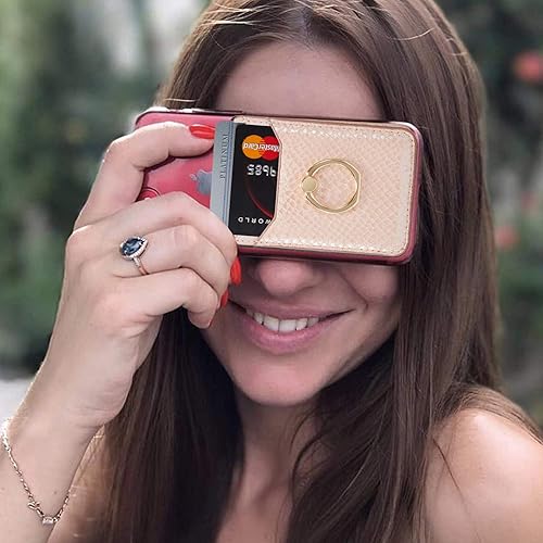 Miniatura 8 de BIAJIYA Tarjetero para la parte posterior del teléfono, bolsillos RFID, cartera, bolsa para pegar en el teléfono celular, crédito para la mayoría de