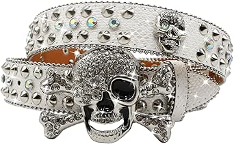 71lSsOYI2SL. AC SY445 SX342 QL70 ML2 2025 EVERBLTING Cinturón de calavera con diamantes de imitación SW