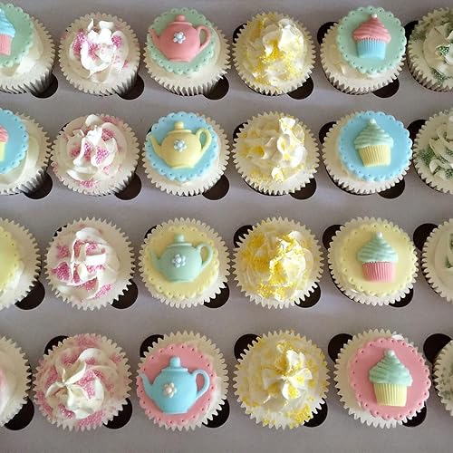 Miniatura 4 de Moldes de silicona para fiesta de té, 2 unidades, molde de fondant de chocolate para decoración de pasteles, azúcar de caramelo, decoración de