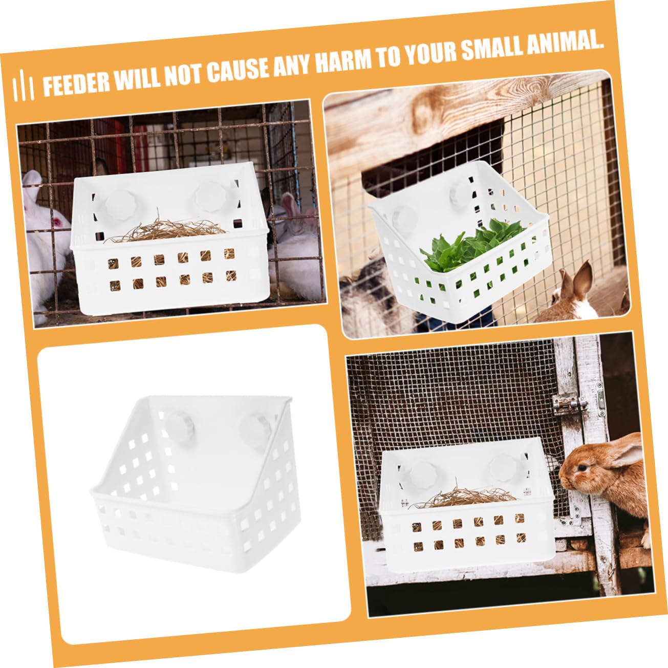 BESPORTBLE 4piezas Comedero De Heno para Conejos y Roedores Alimentador De Pasto Reutilizable Accesorio De Jaula Fácil De Instalar para Conejillos De Indias Chinchillas y Conejos