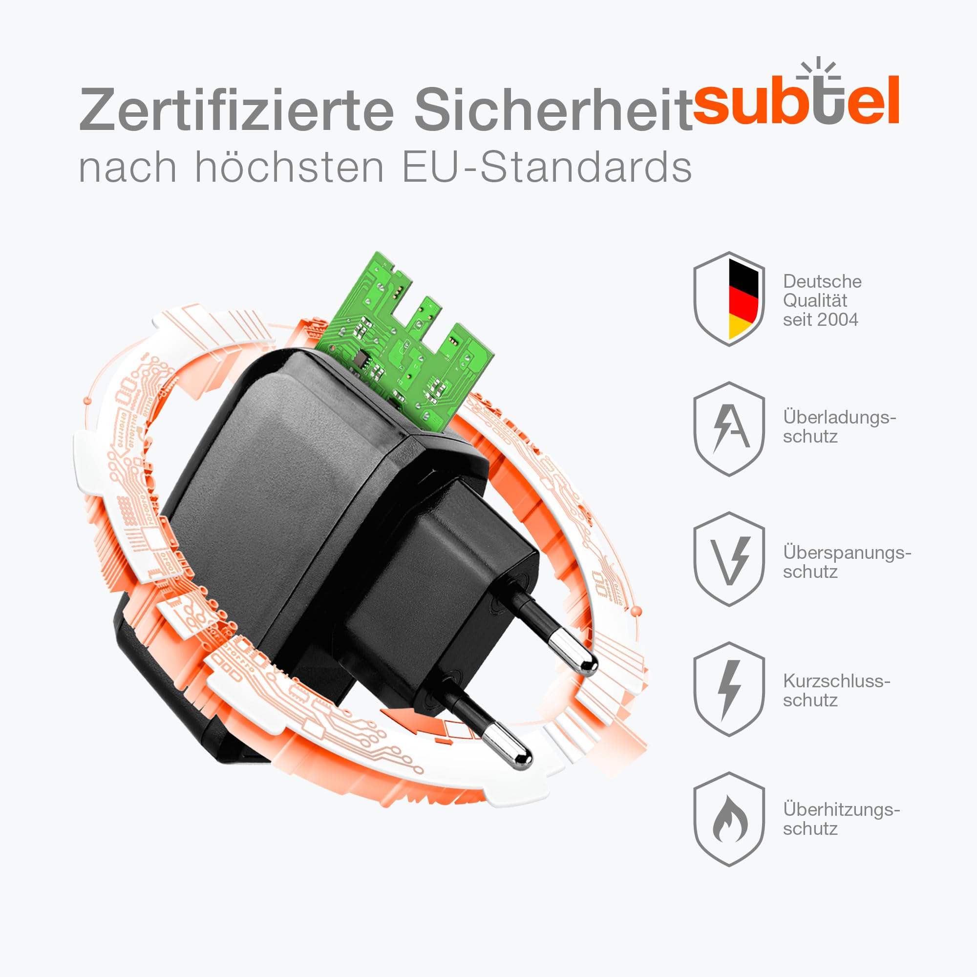 subtel GPS Ladegerät kompatibel mit Garmin Edge Drive DriveAssist DriveSmart Nüvi Oregon eTrex GPSMAP Navigator Ladekabel Mini USB Netzteil Navigationsgerät Auflader 1A / 1000mA Anschluss Stecker