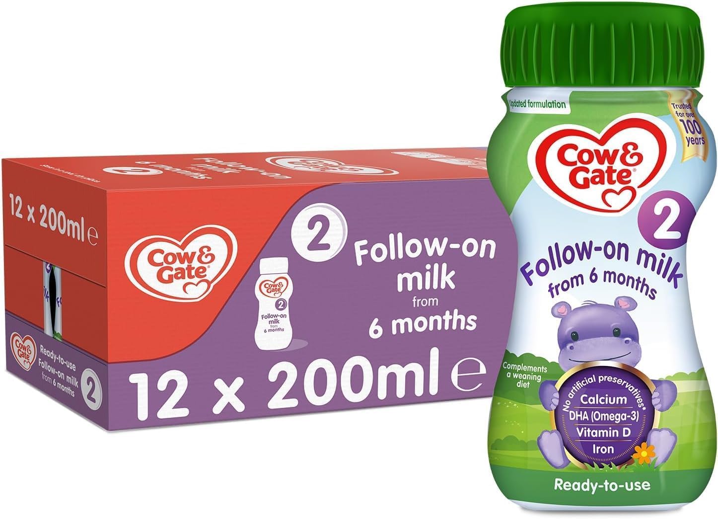 Sponsored Ad – Cow & Gate 2 Follow On Baby Milk Ready to Use Liquid Formula, 6-12 Months, 200ml (Pack of 12)