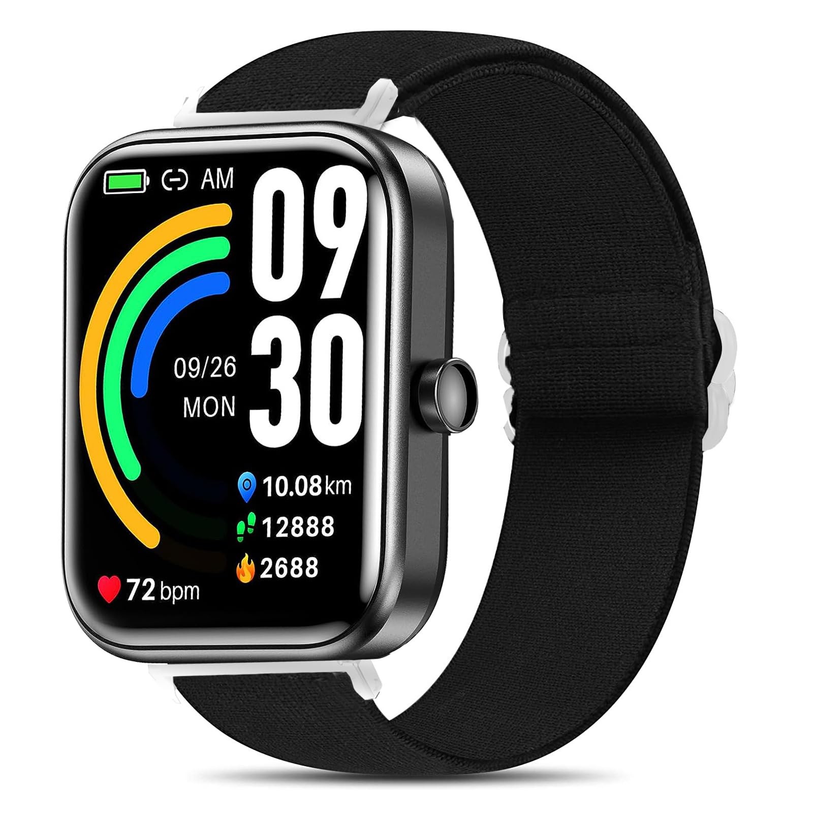Lamshaw Compatible for TOZO S7 Smart Watch Band Stretch Elastics Nylon Adjustable Replacement Strap Accessories Compatible for TOZO