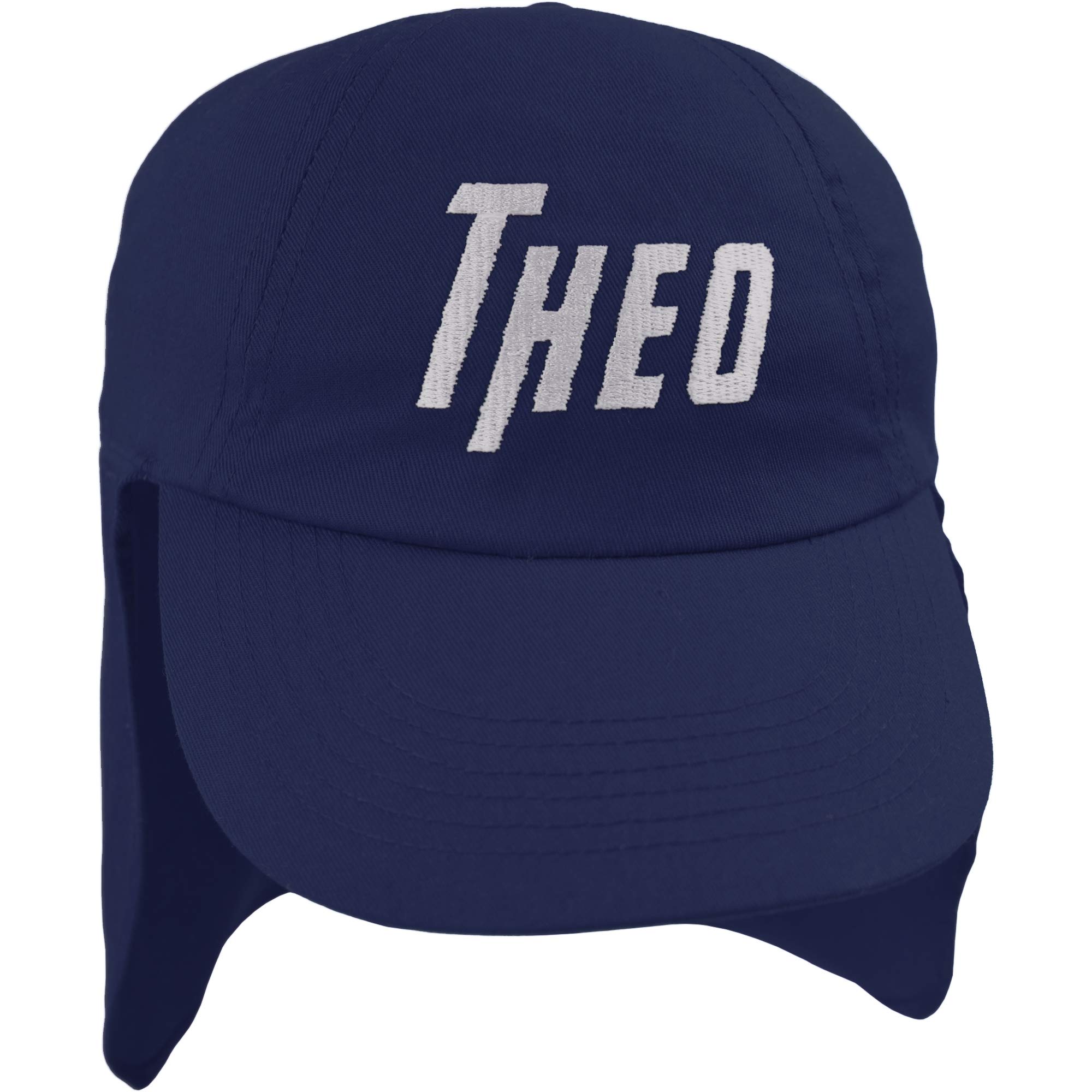 TeddyTs Personalised Junior Superhero Legionnaires Sun Hat (Navy and Silver)