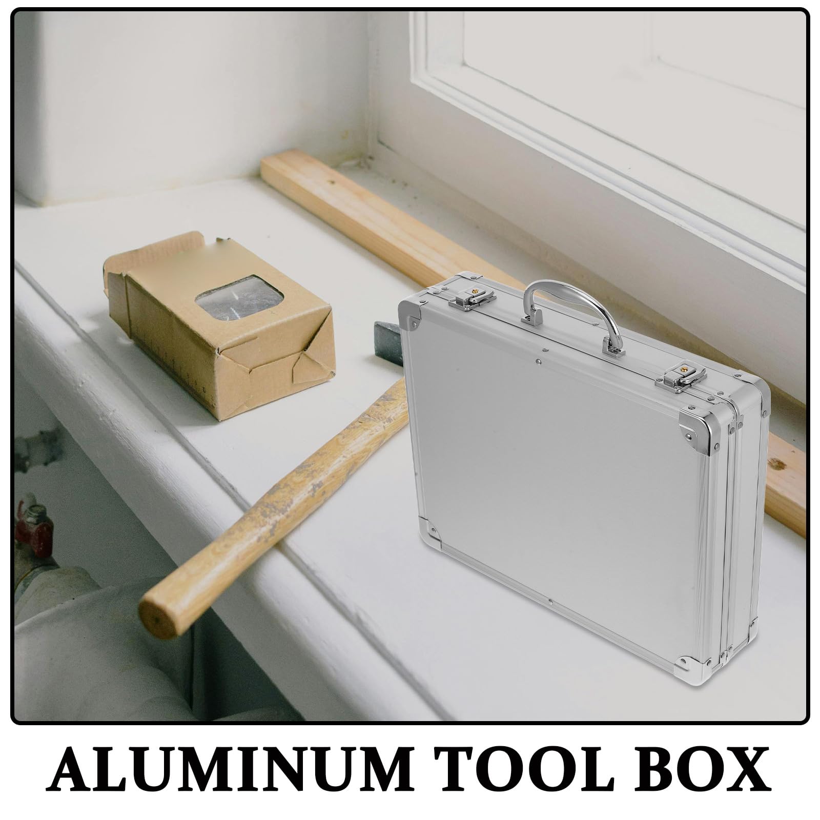 Maleta de Aluminio Gran Capacidad y Diseño Antichoque, Caja Organizadora Portátil para Herramientas Asa, Adecuado para Talleres y Oficinas
