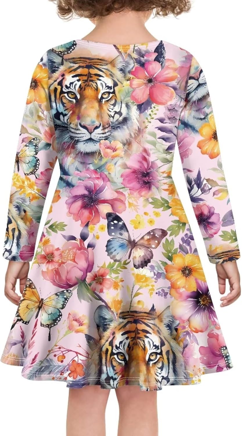 PinUp Angel Girls Long Sleeve Dress Casual Fall Winter Spring Holiday Midi Dress Xmas Gifts - Image 5