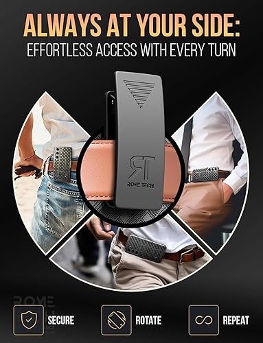 Miniatura 5 de Funda diseñada para Samsung Galaxy S23 con funda de clip para cinturón, funda con función atril, color negro (líneas)