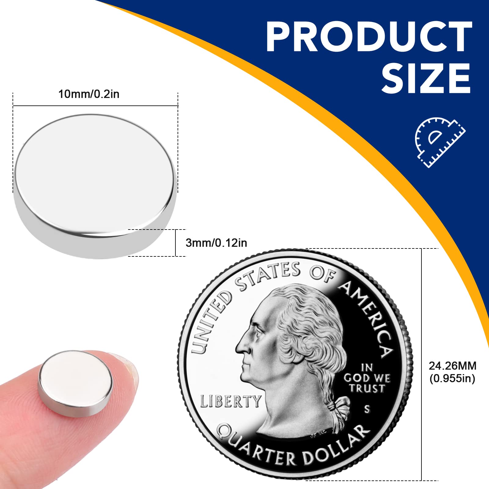 DIYMAG 50Pcs Small Refrigerator Magnets, 10x3mm Round Rare Earth Magnet — Amazon image 3