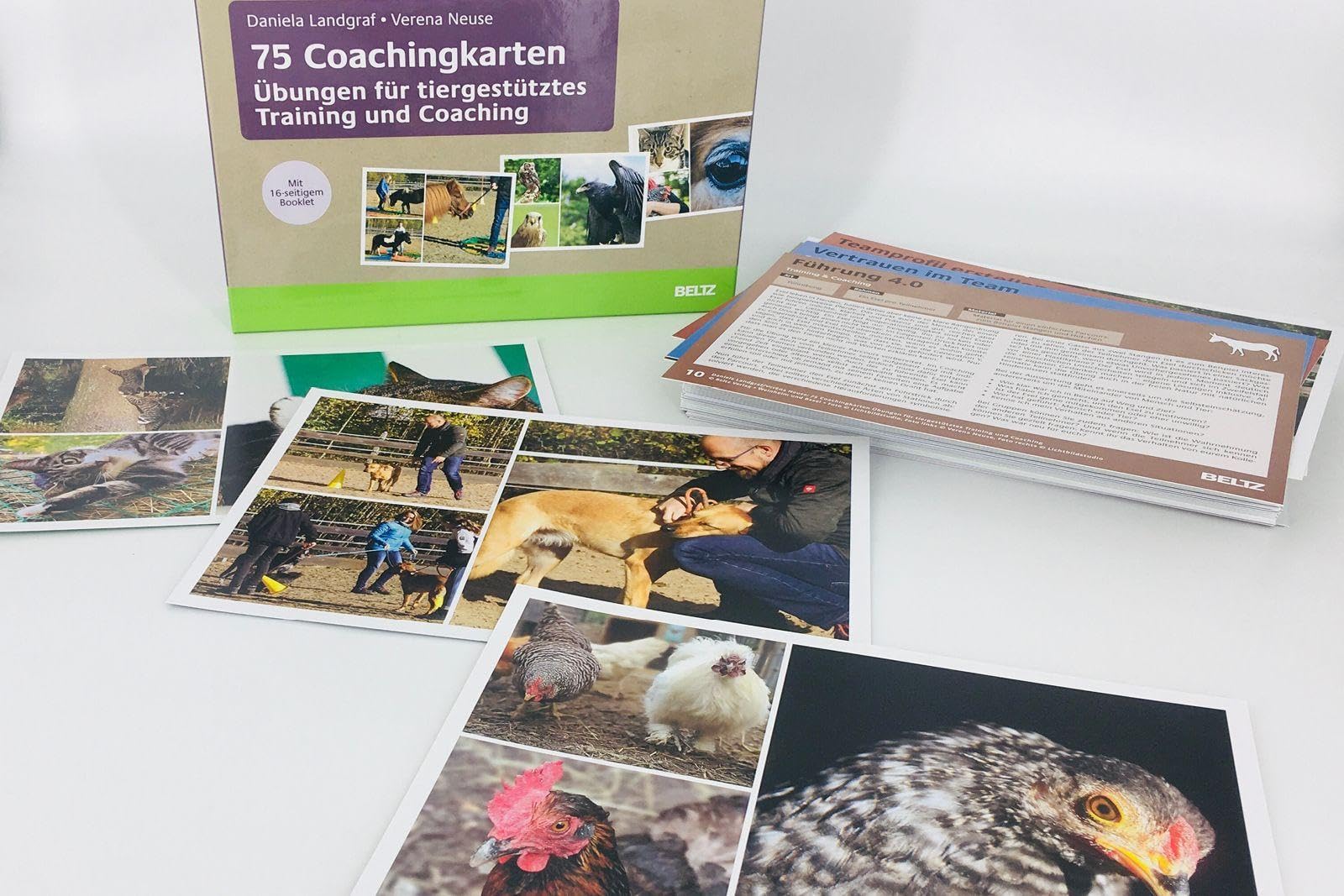 75 Coachingkarten Übungen für tiergestütztes Training und Coaching: Mit 16-seitigem Booklet