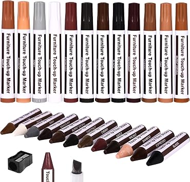Furniture Repair Kit Wood Markers - Markers and Wax Sticks for Stains, Scratches, Wood Floors, Tables, Desks, Carpenters, Bedposts, Touch Ups, and Cover Ups 25