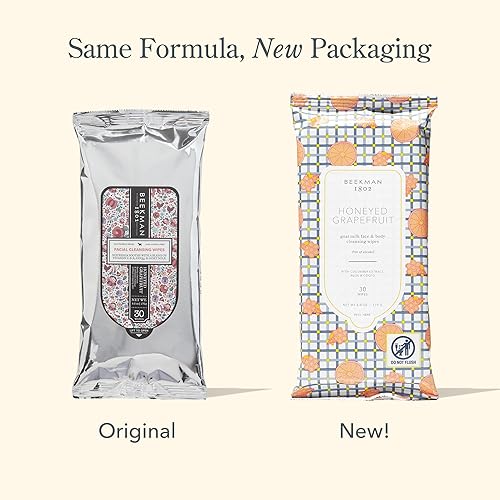 Miniatura 6 de Beekman 1802 Toallitas faciales y corporales, 30 unidades, limpia la suciedad y el maquillaje, con leche de cabra, aloe y vitamina E, sin alcohol,
