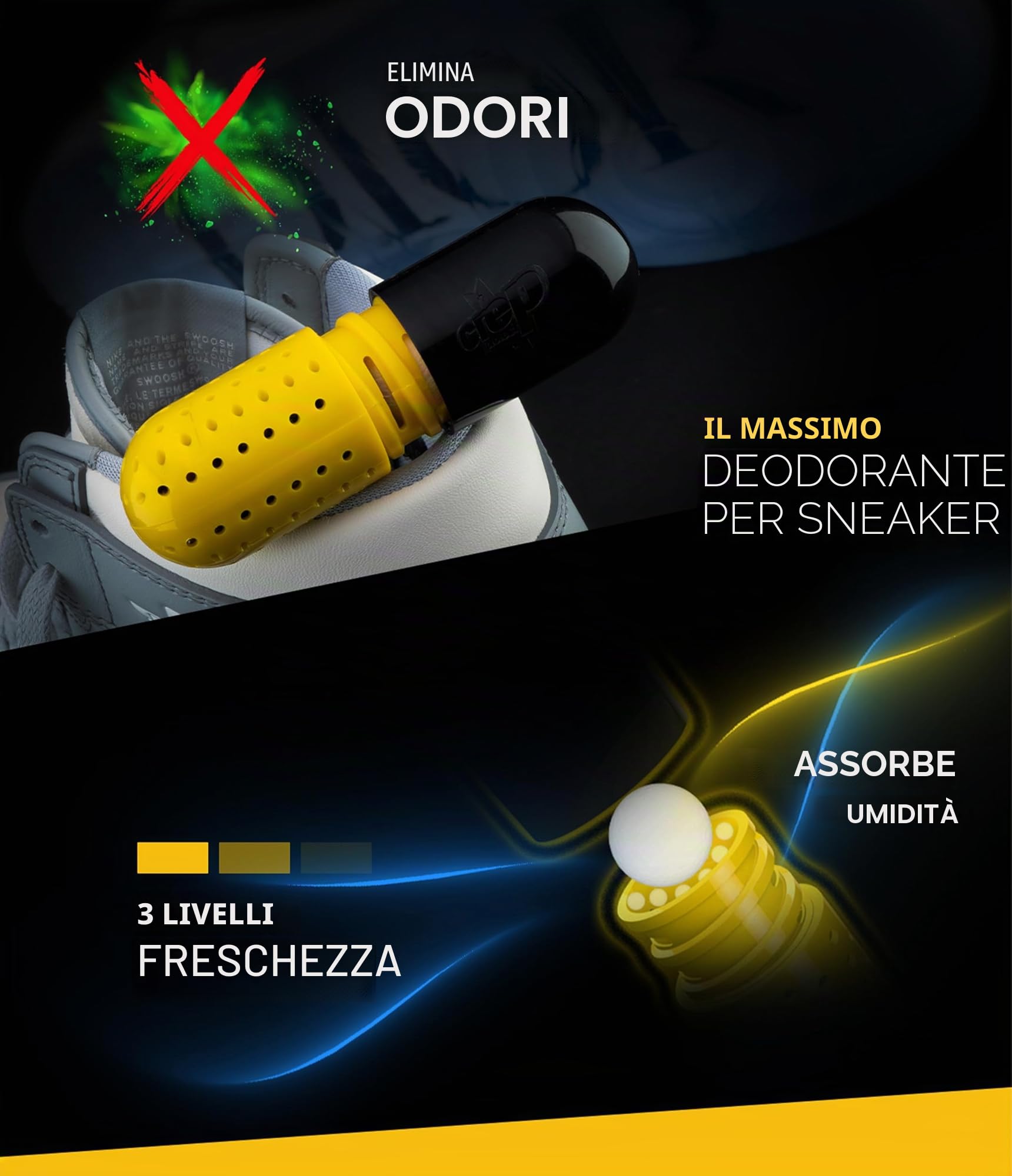 Crep Protect Shoe Care Box Pack – Kit Pulizia Scarpe Premium con Salviette, Deodorante, Gomma per Sneakers, Soluzione Detergente, Panno in Microfibra e Spazzola
