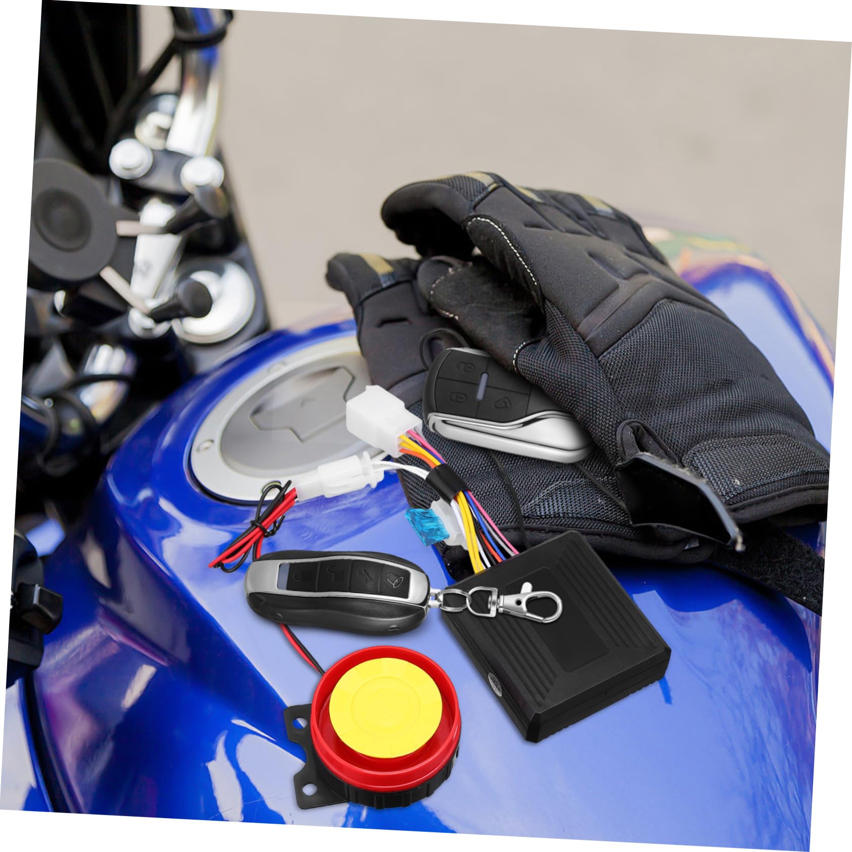 Allarme Antifurto per Moto 12v, Sistema di Sicurezza in Abs Sensibilità Regolabile e 2 Telecomandi