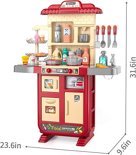 Miniatura 6 de Juego de cocina para niños pequeños, juegos de cocina de juguete, juguetes de comida para niños y niñas de 3, 4, 5, 6, 7, 8, con spray de sonido