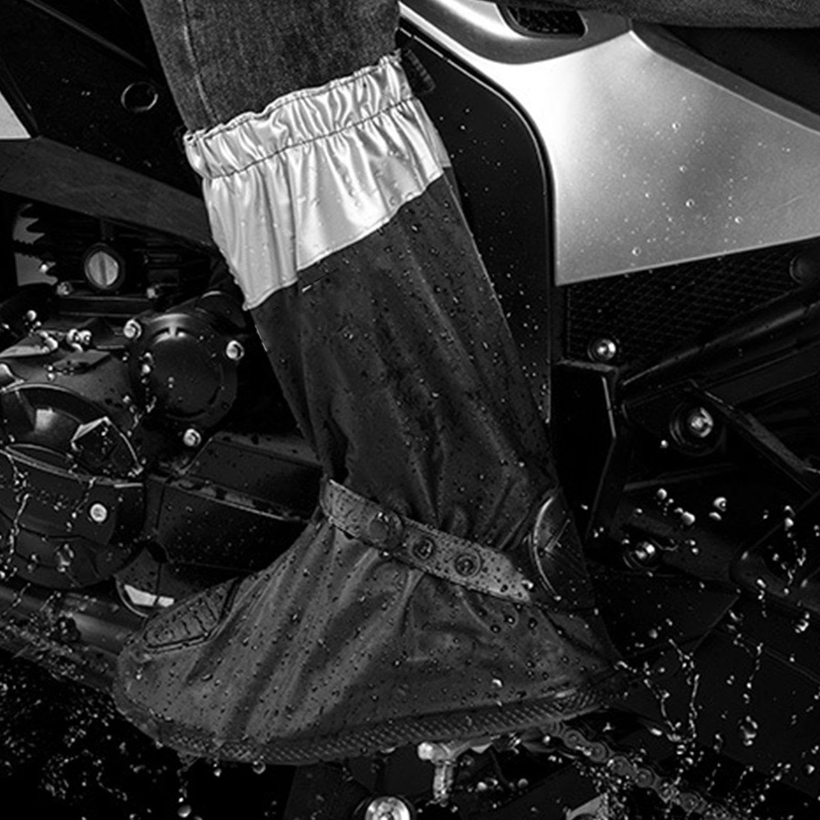 Keptfeet 4 Copri Stivali da Pioggia per Scarpe - Stivali da Pioggia | riutilizzabili con Catarifrangente,Copriscarpe Antipioggia per equipaggiamento Protettivo Esterno per Scooter, Bici, Pesca,