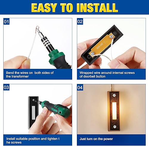 Miniatura 7 de Saillong 2 botones de timbre iluminados, botones de timbre de puerta con cable, timbre de puerta LED, interruptor de apertura de puerta montado en