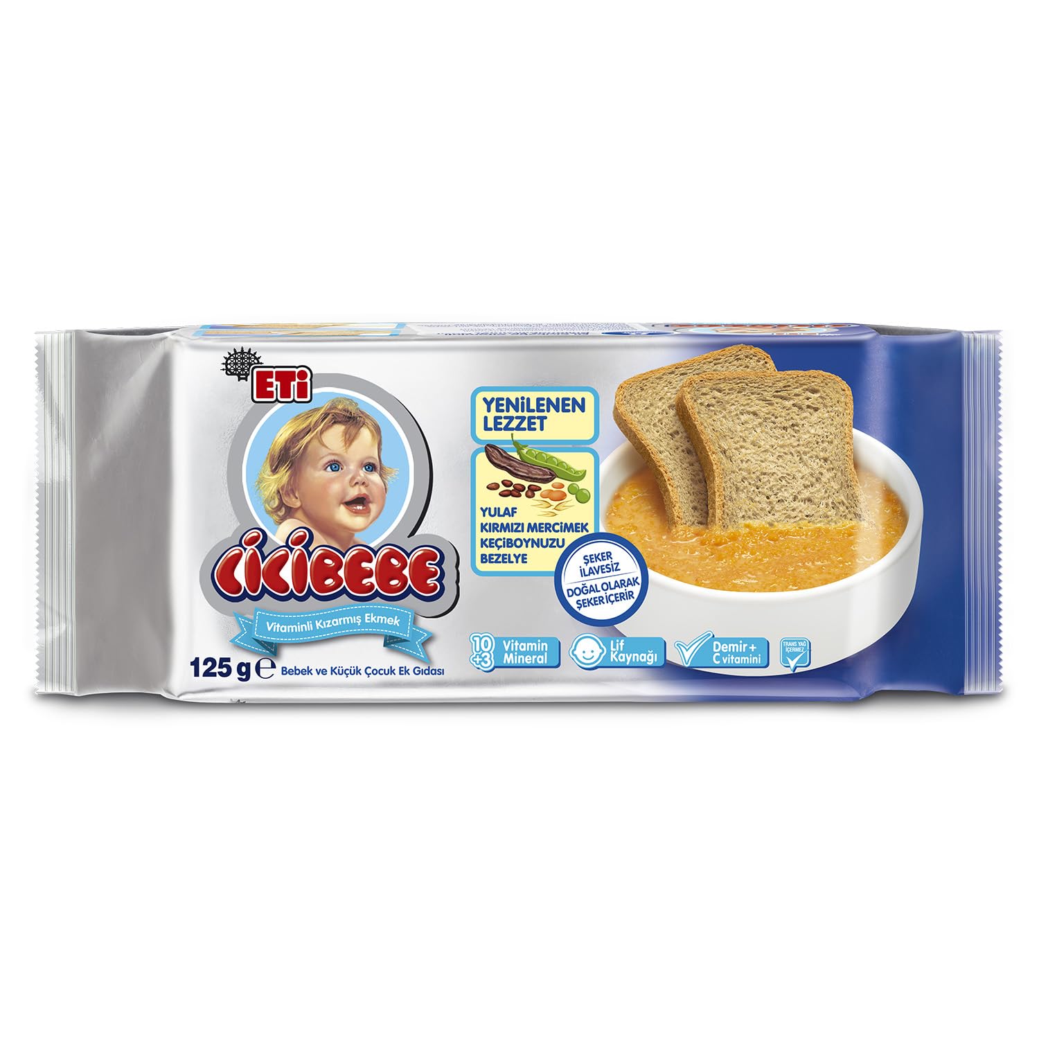 Eti Cicibebe Şekersiz Ekmek 125 g x 15 Adet
