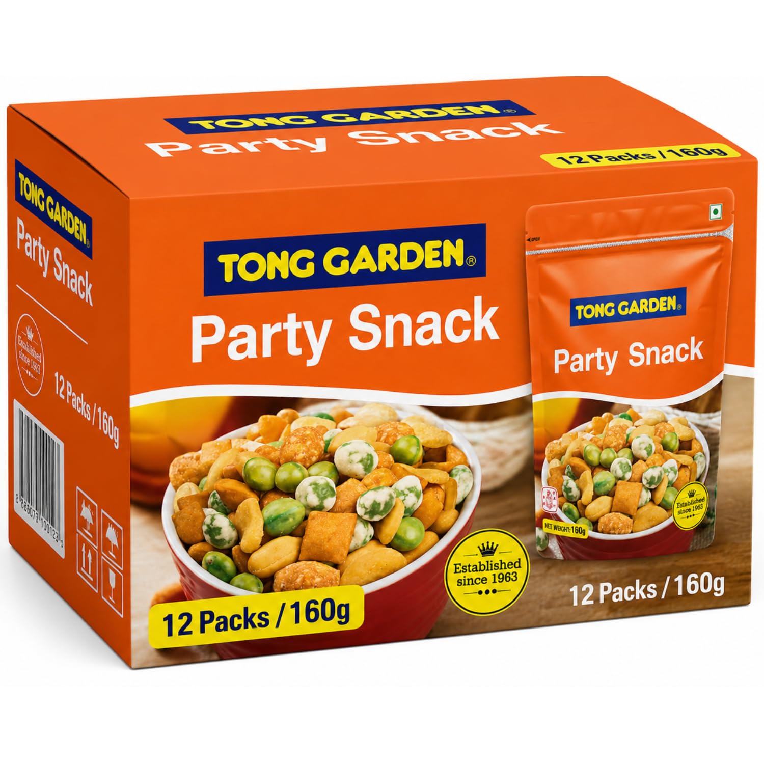 TONG GARDEN - Party Snack Mix (Pack Of 12), 160g Each By COUGAR | Mixed Snack Blend With Peanuts, Green Peas & Crackers | Ready To Eat Savoury Snack For Tea Time & Gatherings | Crunchy Snack Mix – (Imported-THAILAND)-image-34