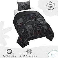Vista 3 de Saturday Park Star Wars Dark Side Darth Vader Tech - Juego de funda de edredón y funda de almohada Twin - 2 piezas, juego de edredón 100% algodón