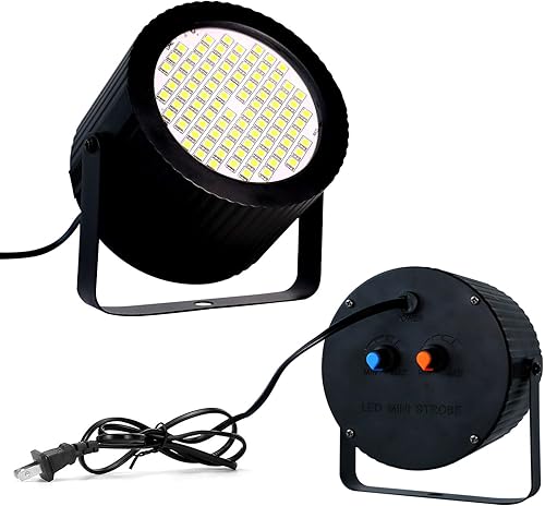 Miniatura 10 de Paquete de 2 mini luces estroboscópicas LED de color blanco con 32 bombillas LED superbrillantes para Halloween, control de velocidad de flash