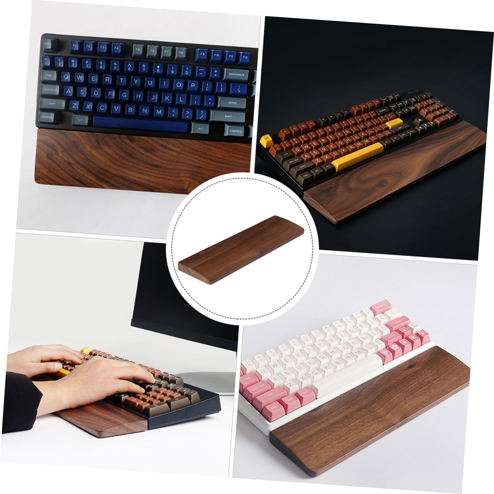 Walnussholz Handgelenkauflage 440x80mm für Tastatur