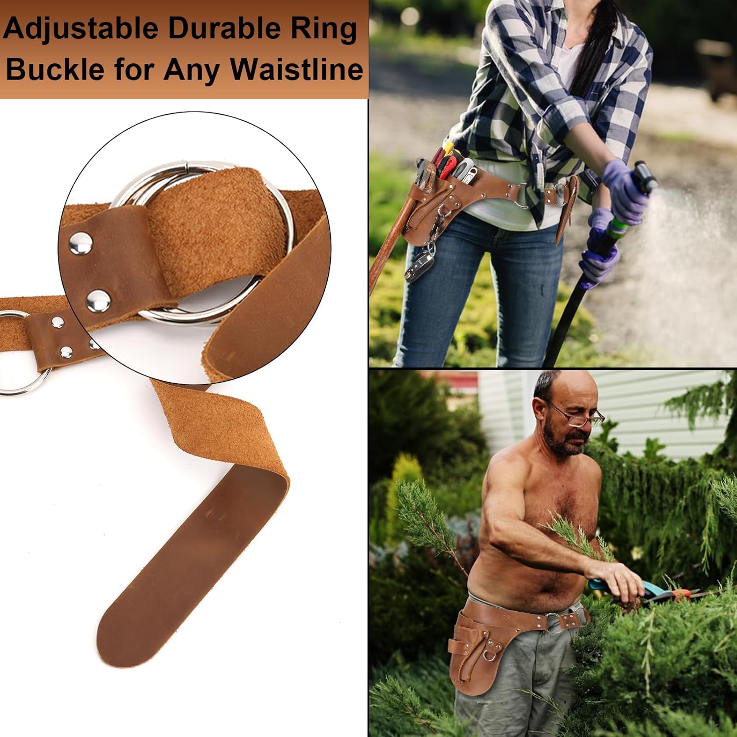 USA Pro Tools ツールベルト | レザーツールリグ 大工/フレーム/電気技師/建設業者/ハンディマン用 | 調節可能なツールポーチ : USA Pro Tools ツールベルト | レザーツールリグ 大工