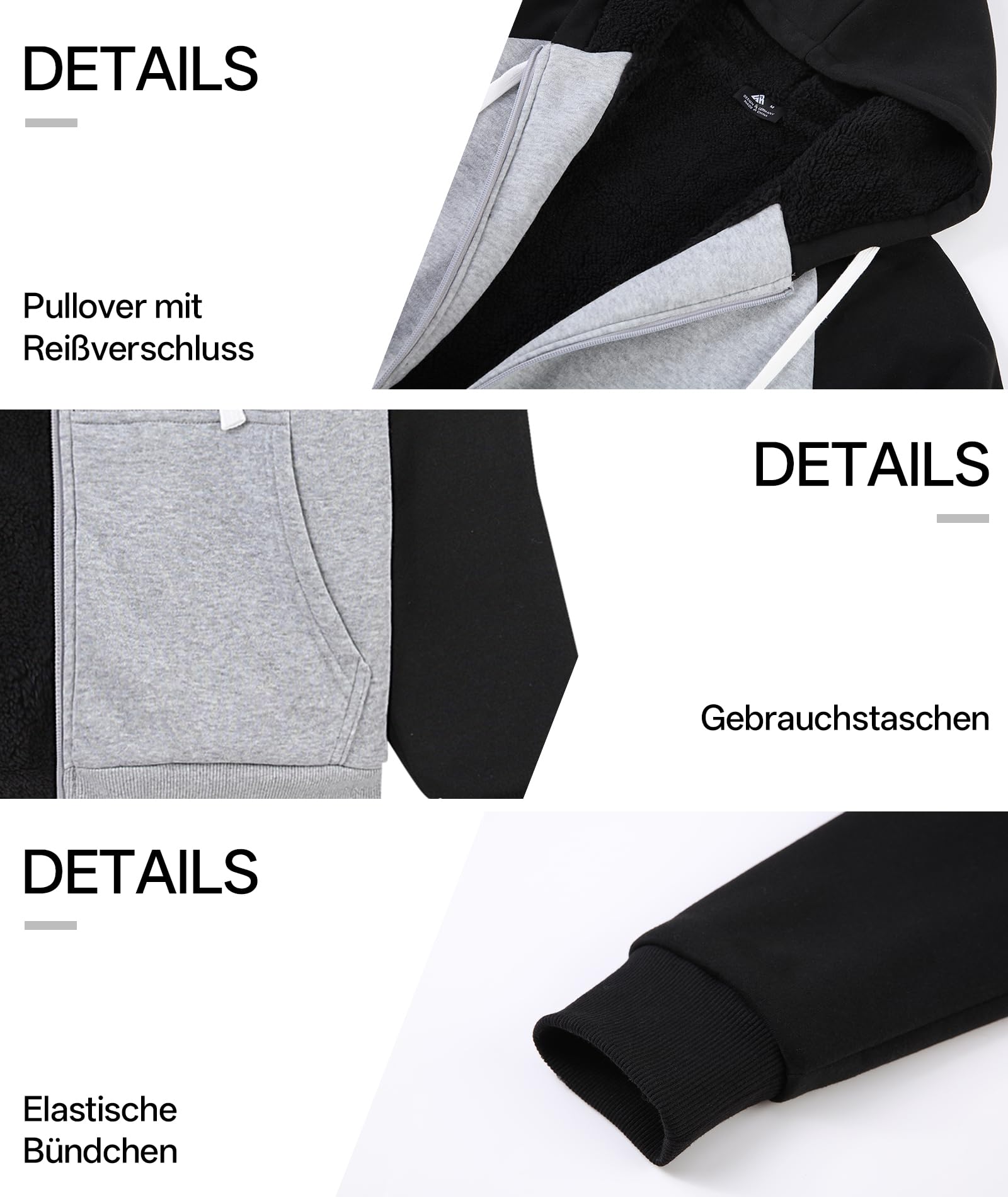 GEEK LIGHTING Felpa Donna con Cappuccio Foderata in Pile Calda Giacca Invernale con Zip Felpa Pile Donna Teddy Hoodie con Cerniera Sweatshirt Inverno Autunno S-2XL