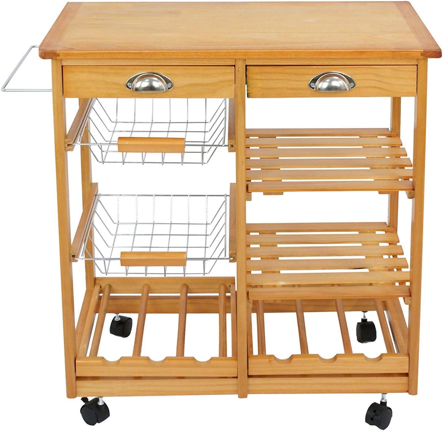 HomGarden Kitchen Cart with drawers pulled open.