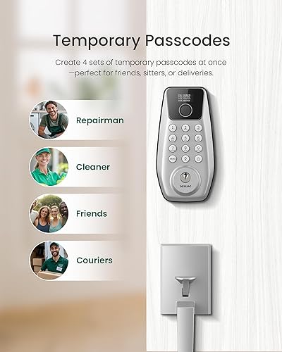 Miniatura 4 de DESLOC Cerradura de puerta de entrada sin llave C110 con juego de manija y pantalla (pantalla inteligente), cerraduras de puerta de huellas