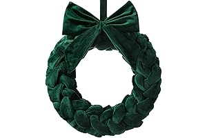 Barydat Christmas Velvet Pom Pom Wreath