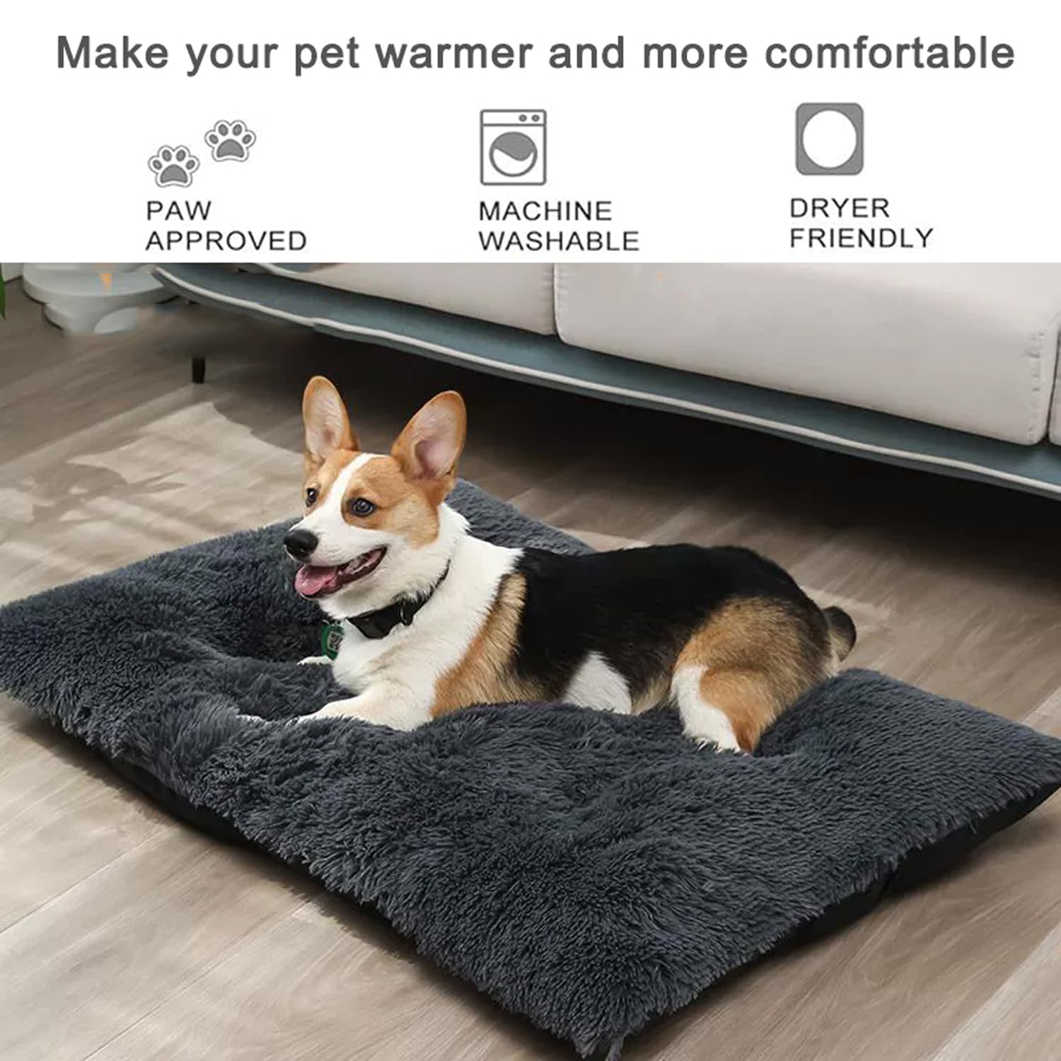 Coussin en peluche lavable pour cage et chat et chien - Pour chatons, chiots et petits animaux de compagnie - Couverture d'hiver auto-chauffante (120 x 85 cm, Coloré)