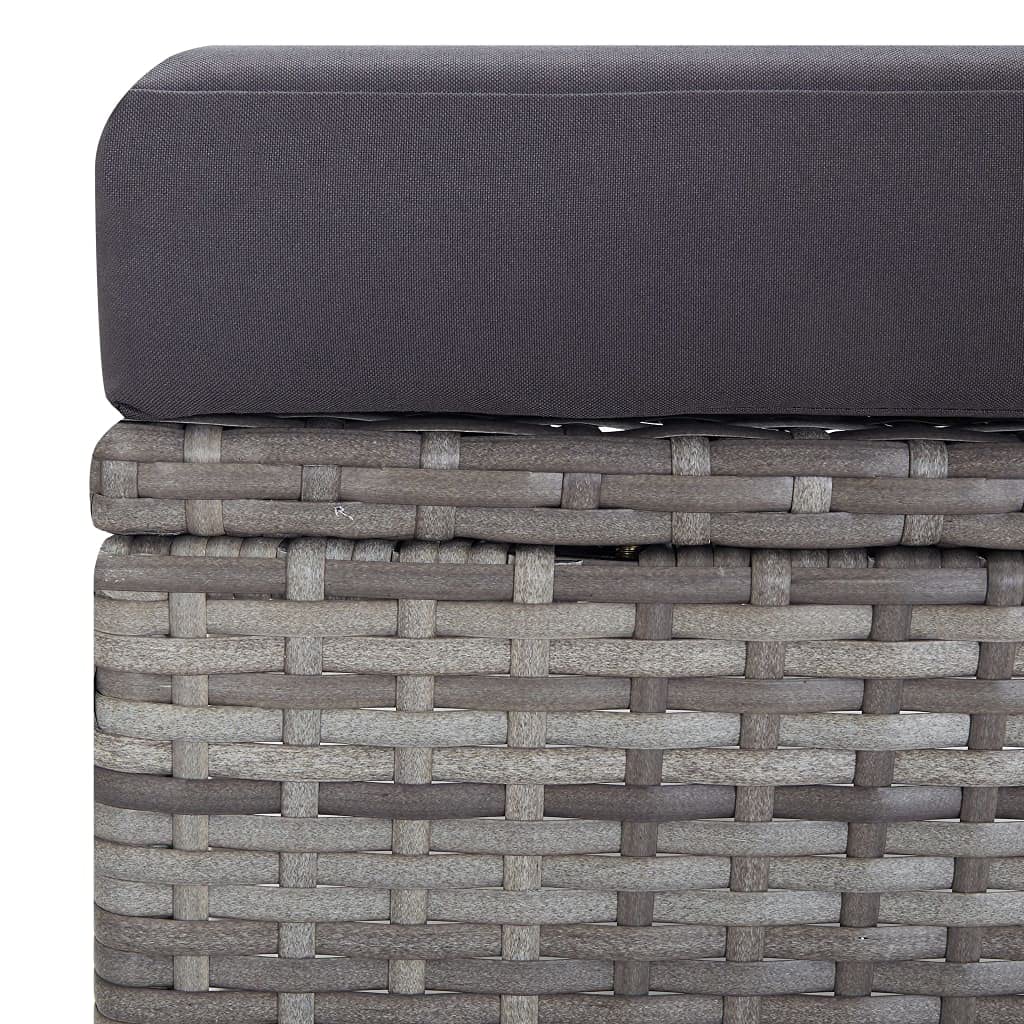 vidaXL Garten Liegestuhl mit Auflagen Gartenstuhl Relaxstuhl Sessel Sonnenliege Hochlehner Stuhl Gartensessel Gartenmöbel Poly Rattan Grau