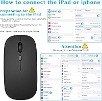 Vista 2 de UrbanX Ratón inalámbrico recargable de 2,4 GHz y Bluetooth, para Samsung Galaxy Tab S8 Ultra, laptop/PC/Mac/iPad pro/computadora/tablet/Android